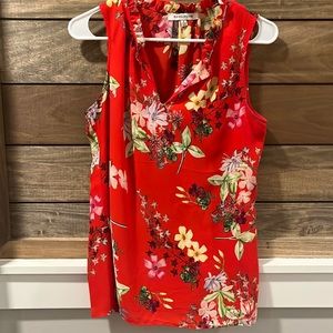 Floral Red Tank Blouse